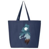 Forest With FullMoon And Cliff Of Silhouette Howling 25L Jumbo Tote