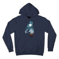 Forest With FullMoon And Cliff Of Silhouette Howling Tall Hoodie