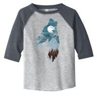 Forest With FullMoon And Cliff Of Silhouette Howling Toddler Fine Jersey T-Shirt
