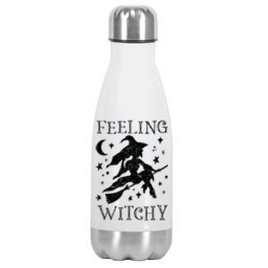 Feeling Witchy Funny Halloween Witch Vibes Kinda Night Stainless Steel Insulated Water Bottle