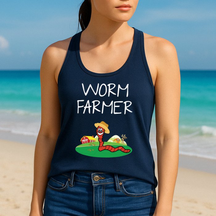 Funny Worm Farm Worm Vermiculture Womens Tank Top