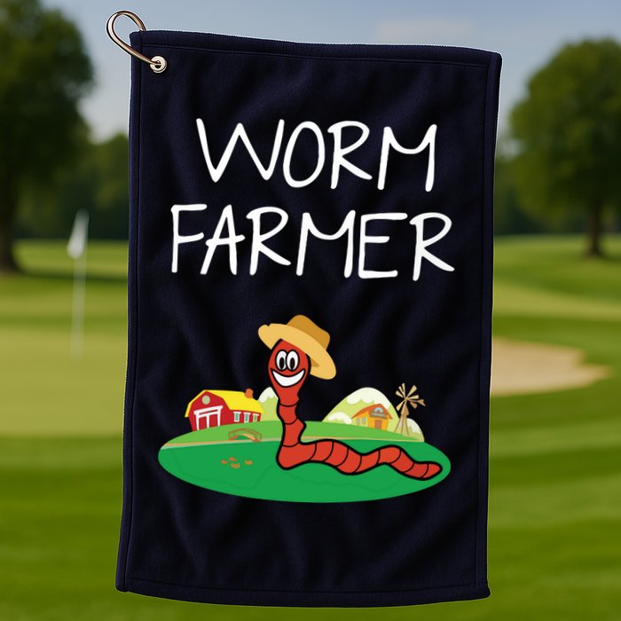Funny Worm Farm Worm Vermiculture Golf Towel