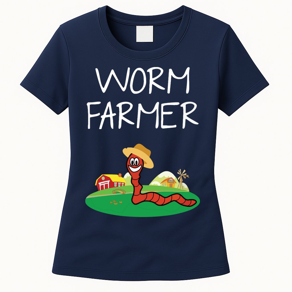 Funny Worm Farm Worm Vermiculture Womens T-Shirt