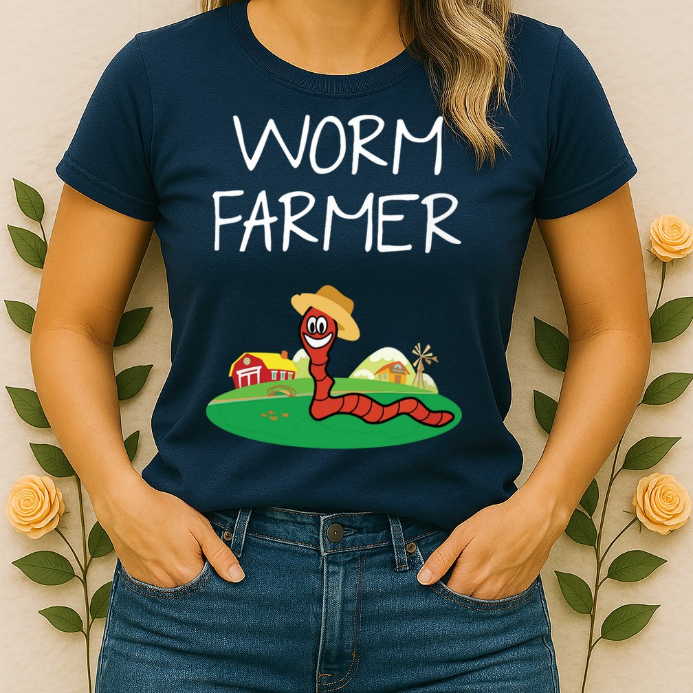 Funny Worm Farm Worm Vermiculture Womens T-Shirt