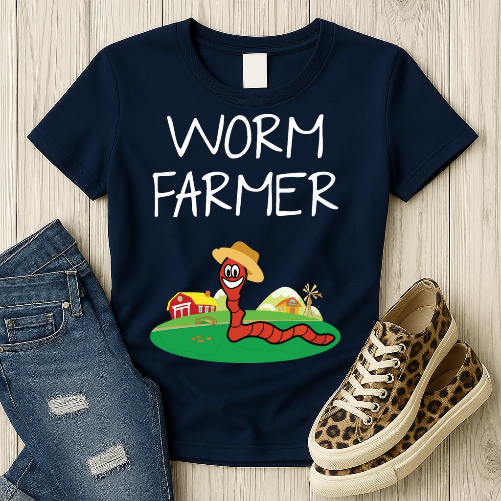 Funny Worm Farm Worm Vermiculture Womens T-Shirt