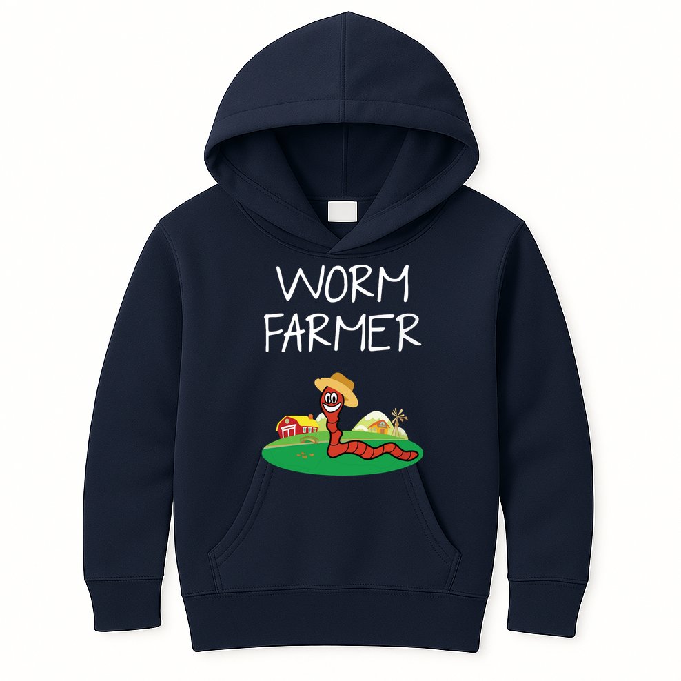 Funny Worm Farm Worm Vermiculture Kids Hoodie