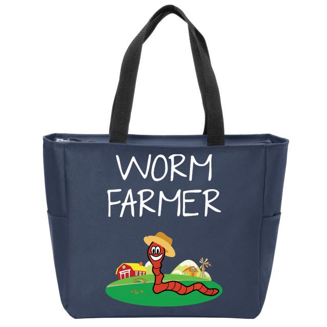 Funny Worm Farm Worm Vermiculture Zip Tote Bag