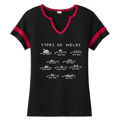 Funny Welding Funny Gift Ten Types Of Welds Welding Humor Tee Gift Ladies Halftime Notch Neck Tee