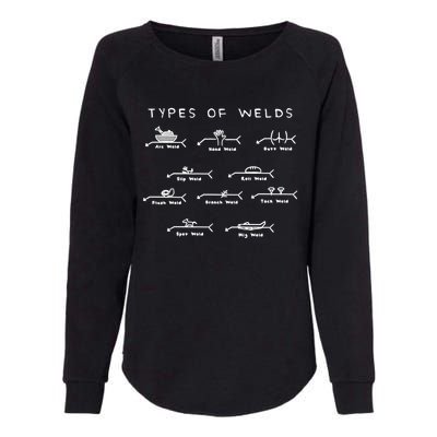 Funny Welding Funny Gift Ten Types Of Welds Welding Humor Tee Gift Womens California Wash Sweatshirt