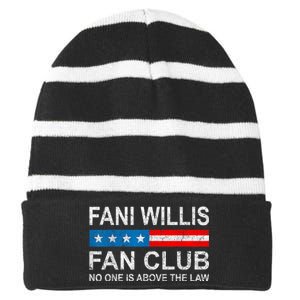 Fani Willis Fan Club No One Is Above The Law Striped Beanie with Solid Band