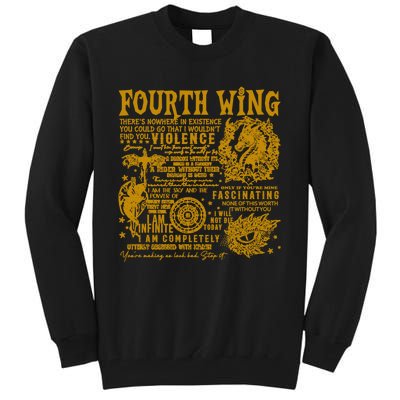 Fourth Wing Fantasy Book Romantasy Dragons Yarros Basgiath Tall Sweatshirt