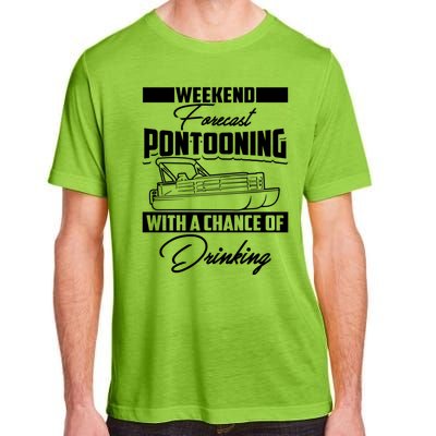 Funny Weekend Forecast Pontooning Cute Pontoon Boat Gift Adult ChromaSoft Performance T-Shirt