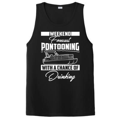 Funny Weekend Forecast Pontooning Cute Pontoon Boat Gift PosiCharge Competitor Tank