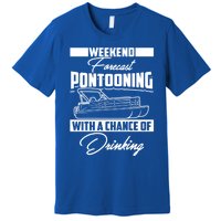 Funny Weekend Forecast Pontooning Cute Pontoon Boat Gift Premium T-Shirt