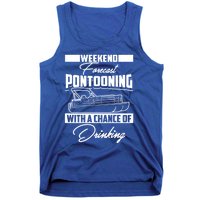 Funny Weekend Forecast Pontooning Cute Pontoon Boat Gift Tank Top