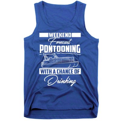 Funny Weekend Forecast Pontooning Cute Pontoon Boat Gift Tank Top