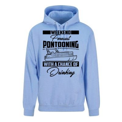 Funny Weekend Forecast Pontooning Cute Pontoon Boat Gift Unisex Surf Hoodie