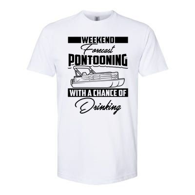 Funny Weekend Forecast Pontooning Cute Pontoon Boat Gift Softstyle CVC T-Shirt