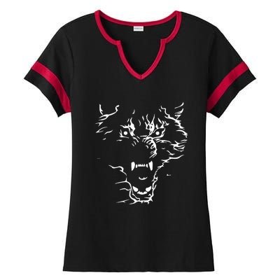 Flaming Wolf Ladies Halftime Notch Neck Tee