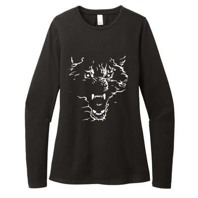 Flaming Wolf Womens CVC Long Sleeve Shirt