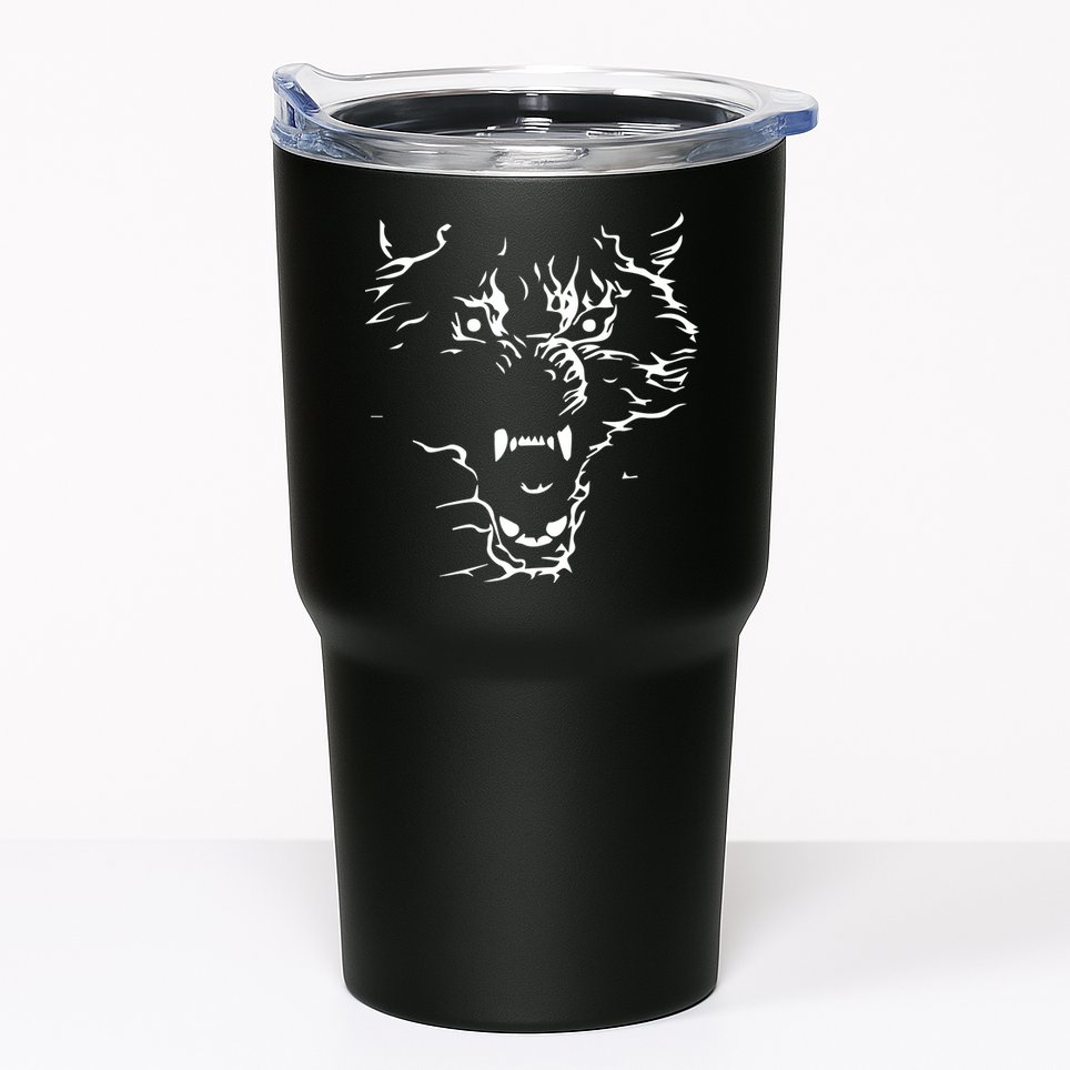 Flaming Wolf Tumbler