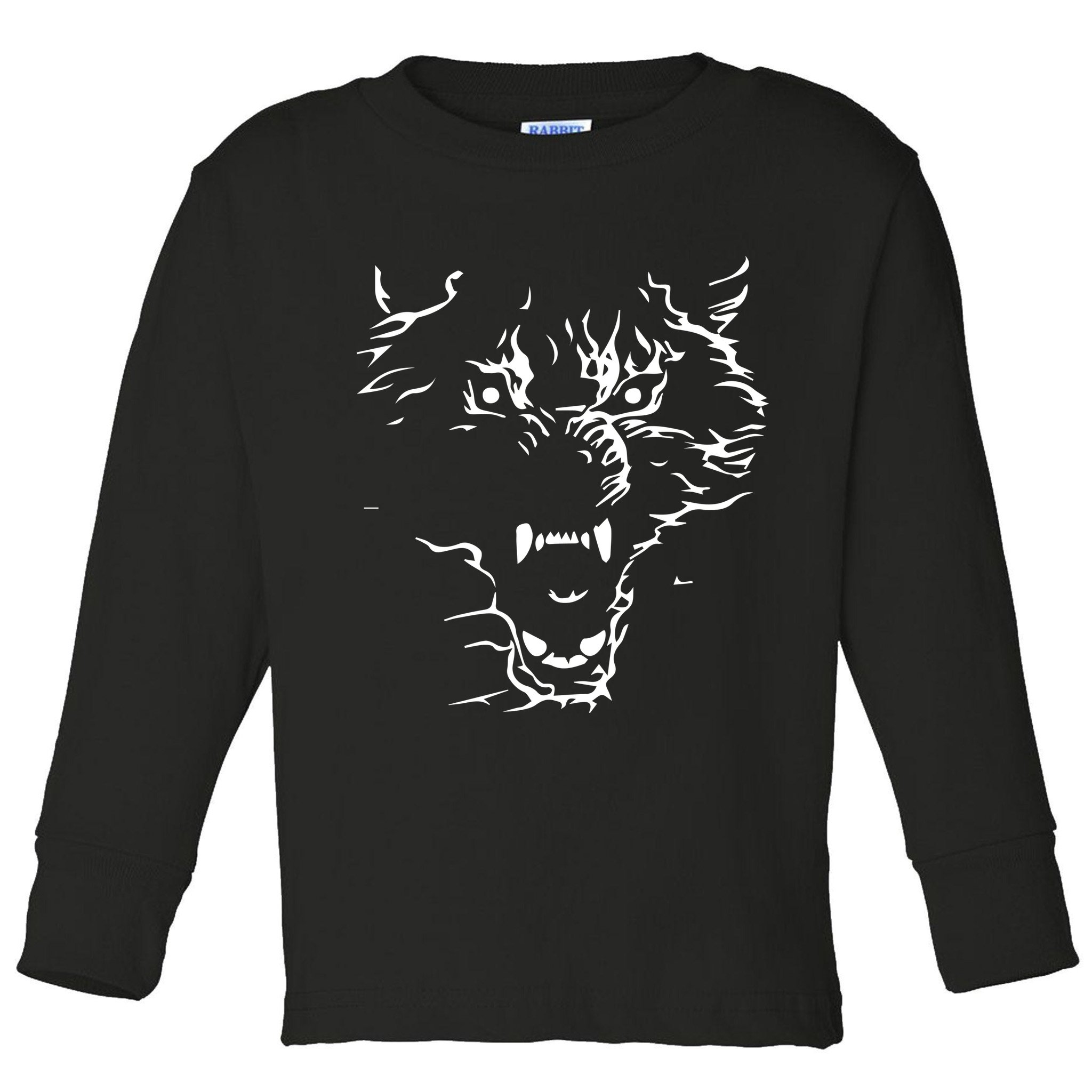 Flaming Wolf Toddler Long Sleeve Shirt