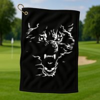 Flaming Wolf Golf Towel