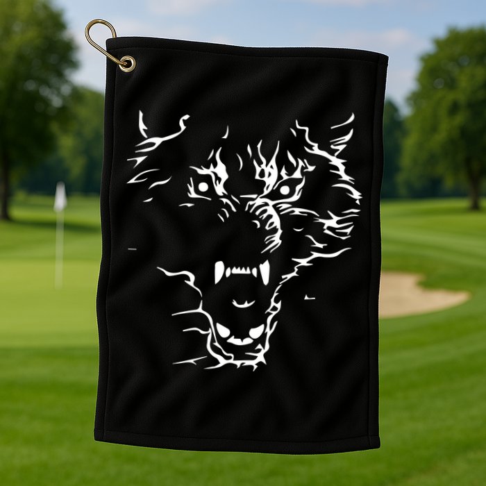 Flaming Wolf Golf Towel