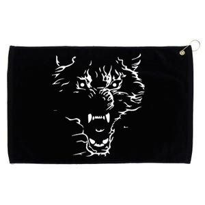 Flaming Wolf Grommeted Golf Towel