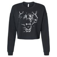 Flaming Wolf Cropped Pullover Crew
