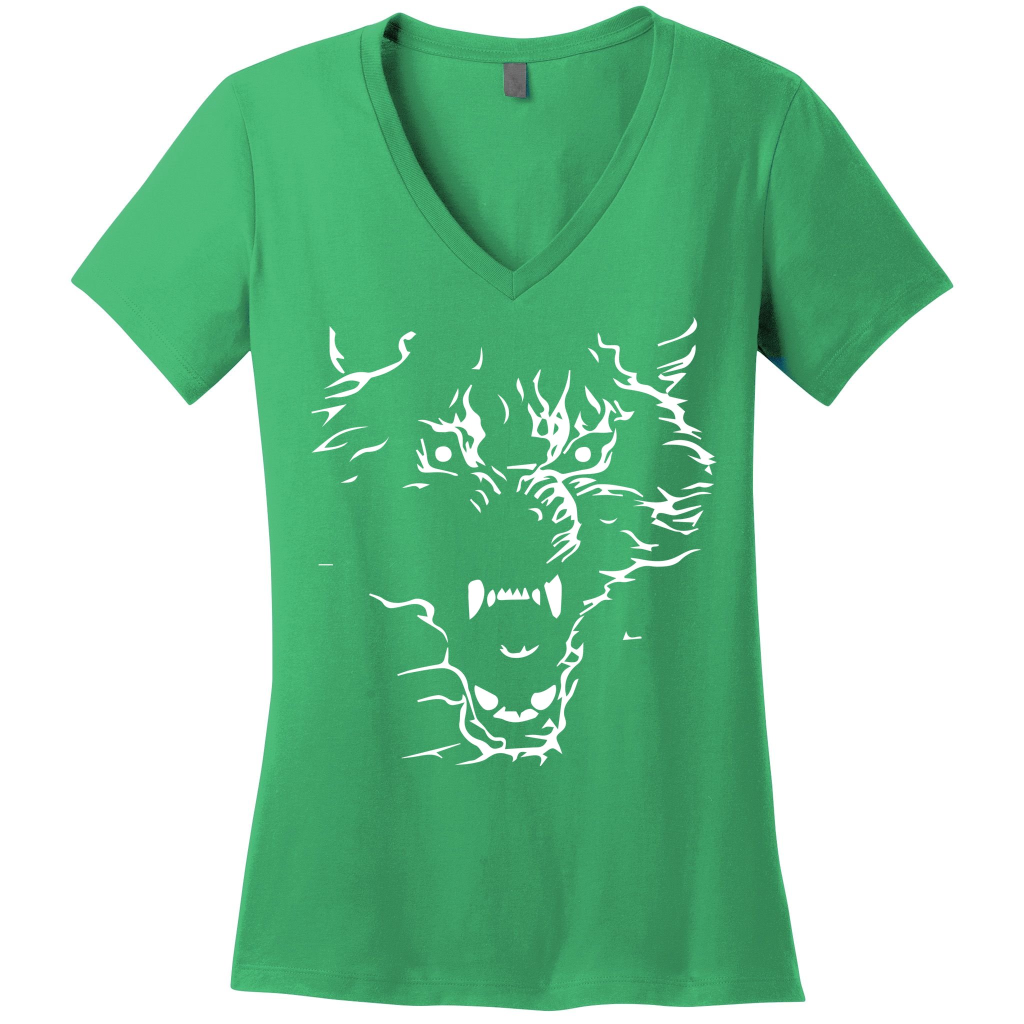 Flaming Wolf Women's V-Neck T-Shirt