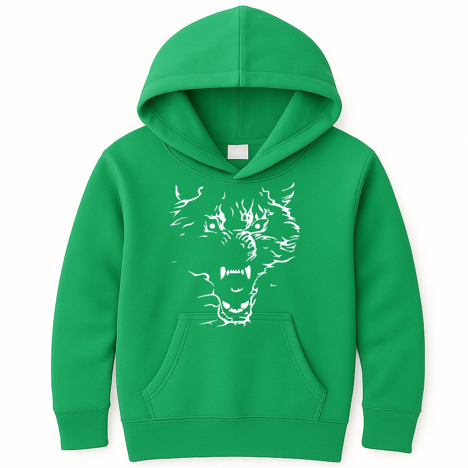 Flaming Wolf Kids Hoodie
