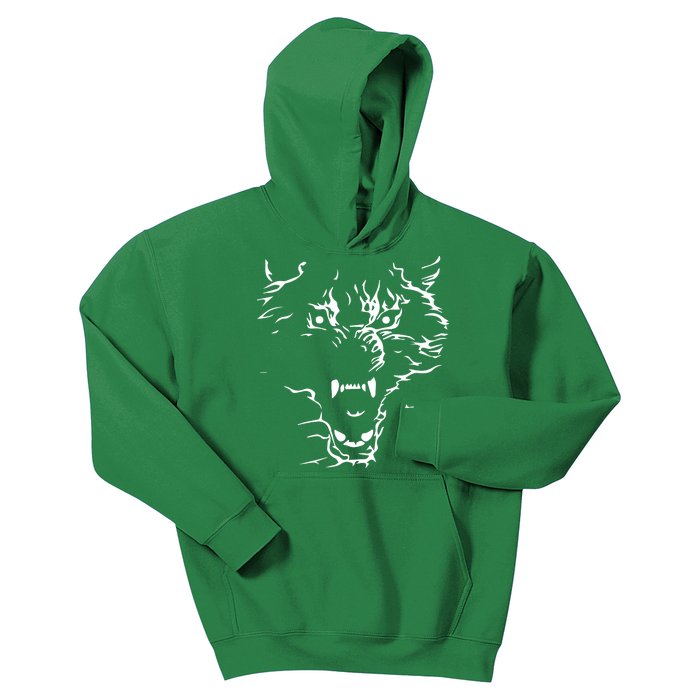 Flaming Wolf Kids Hoodie