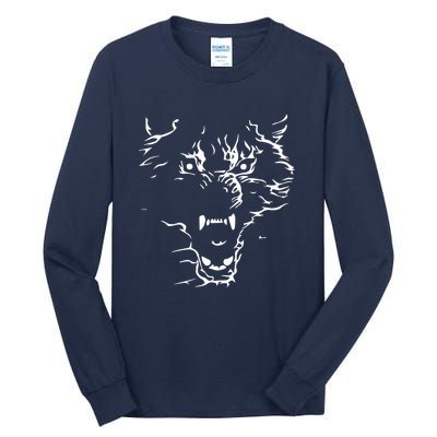 Flaming Wolf Tall Long Sleeve T-Shirt