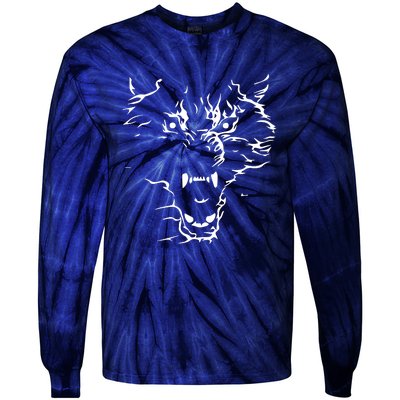 Flaming Wolf Tie-Dye Long Sleeve Shirt