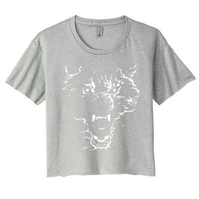 Flaming Wolf Women's Crop Top Tee