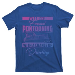 Funny Weekend Forecast Pontooning Cute Pontoon Boat Gift T-Shirt