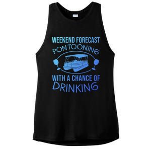 Funny Weekend Forecast Pontooning Cute Pontoon Boat Gift Funny Gift Ladies PosiCharge Tri-Blend Wicking Tank