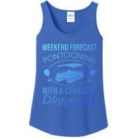 Funny Weekend Forecast Pontooning Cute Pontoon Boat Gift Funny Gift Ladies Essential Tank