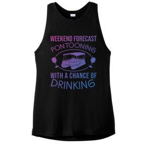 Funny Weekend Forecast Pontooning Cute Pontoon Boat Gift Funny Gift Ladies PosiCharge Tri-Blend Wicking Tank