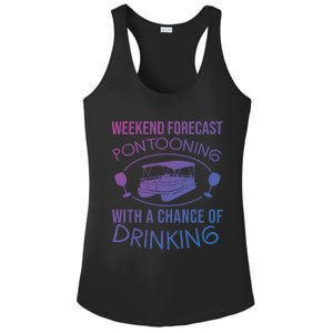 Funny Weekend Forecast Pontooning Cute Pontoon Boat Gift Funny Gift Ladies PosiCharge Competitor Racerback Tank