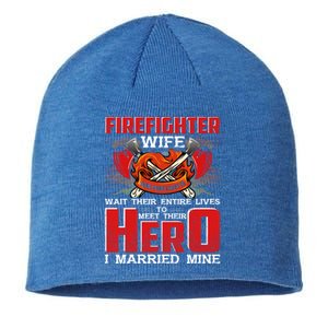 Firefighter Wife Funny Gift Husband Is A Firefighter Proud Wife Cute Gift Sustainable Beanie