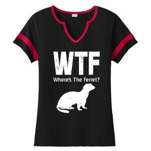 Ferret Wtf Funny Where’s The Ferret Ladies Halftime Notch Neck Tee