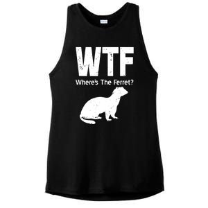 Ferret Wtf Funny Where’s The Ferret Ladies PosiCharge Tri-Blend Wicking Tank