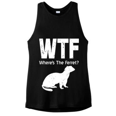 Ferret Wtf Funny Where’s The Ferret Ladies PosiCharge Tri-Blend Wicking Tank