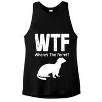 Ferret Wtf Funny Where’s The Ferret Ladies PosiCharge Tri-Blend Wicking Tank