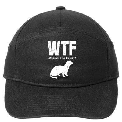 Ferret Wtf Funny Where’s The Ferret 7-Panel Snapback Hat