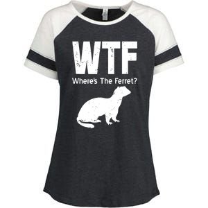 Ferret Wtf Funny Where’s The Ferret Enza Ladies Jersey Colorblock Tee