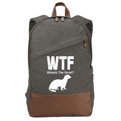 Ferret Wtf Funny Where’s The Ferret Cotton Canvas Backpack