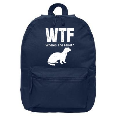 Ferret Wtf Funny Where’s The Ferret 16 in Basic Backpack